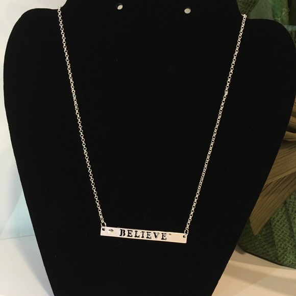 Stackable Inspiration Quote Necklace Believe - Picture 3 of 8